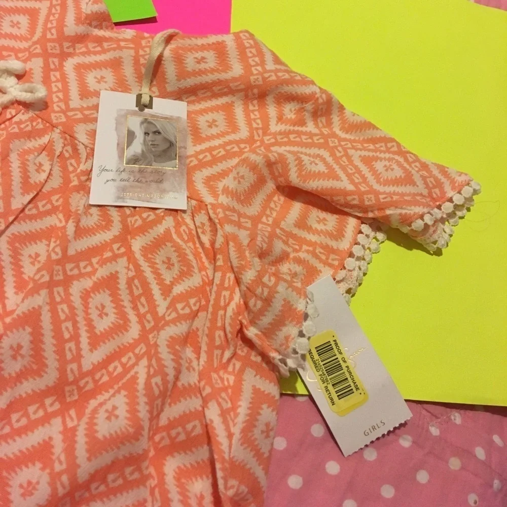 🍁Jessica Simpson orange and blue  set NWT size 6x🍁